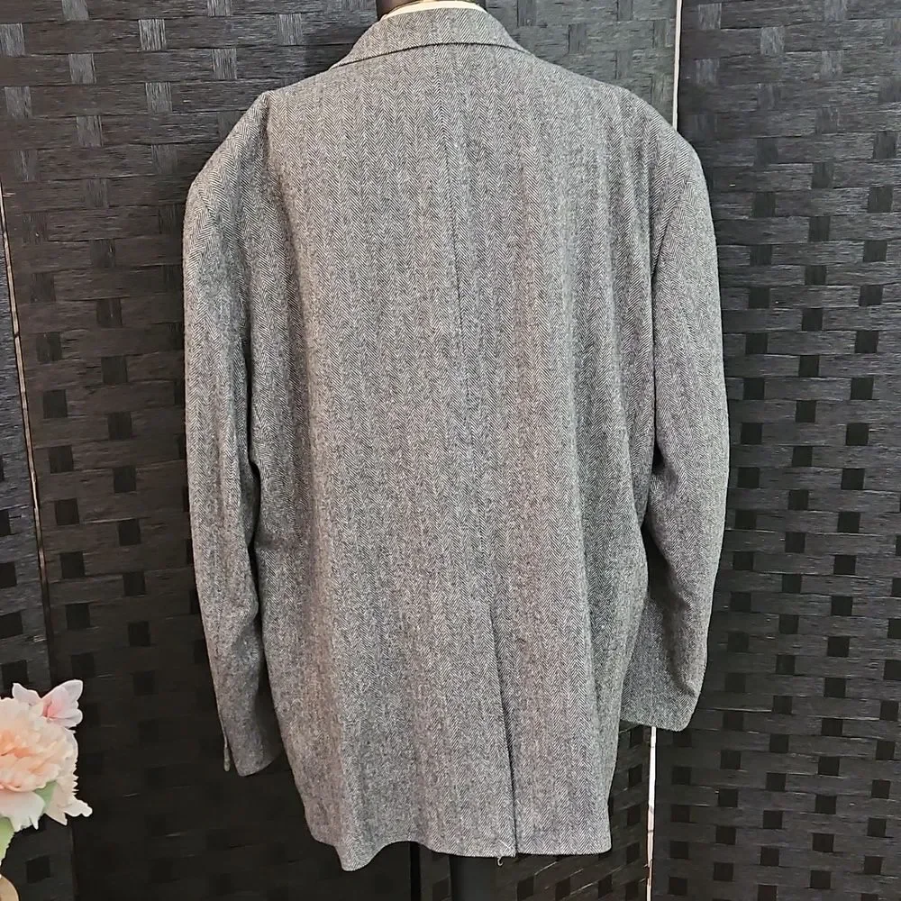 Gianfranco Ruffini Men's Camel Hair Gray Herringbone Blazer 52R